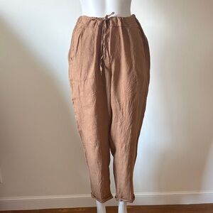Anyma Brown Linen Pants Made in Italy